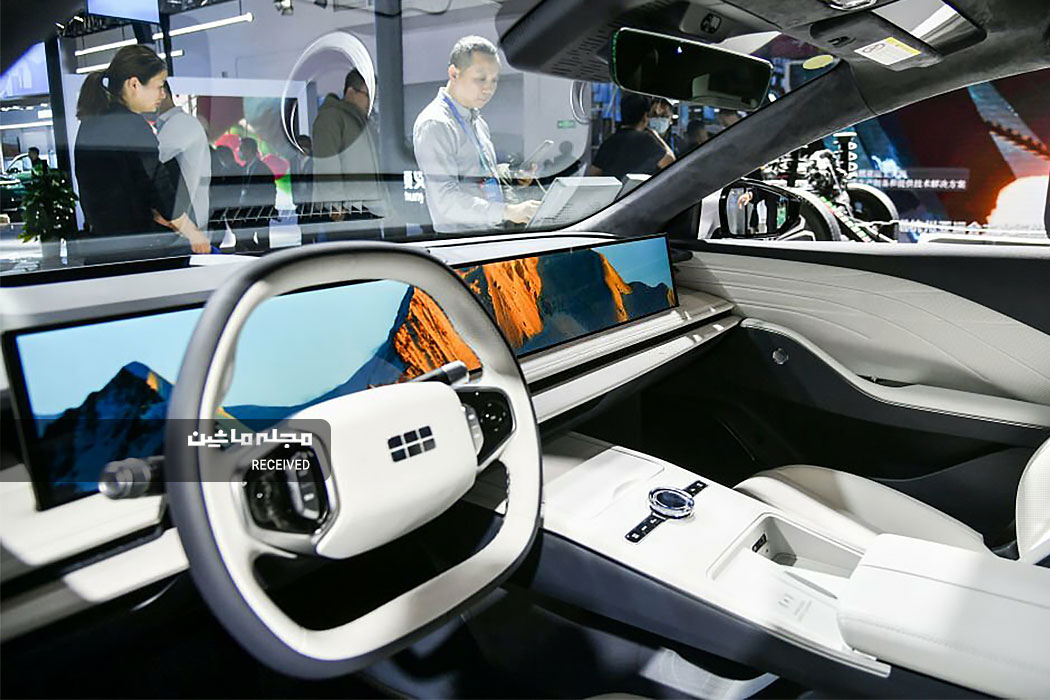 فضای داخلی خودروی برقی جدید جیلی در اولین نمایشگاه بین‌المللی زنجیره تامین چین در پکن