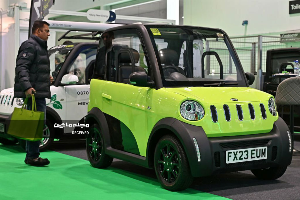ماشین شهری جمع و جور الکتریکی در نمایشگاه خودروهای الکتریکی لندن 2023