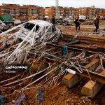 خسارت سنگین به خودروها بعد از سیل اسپانیا