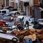 خسارت سنگین به خودروها بعد از سیل اسپانیا